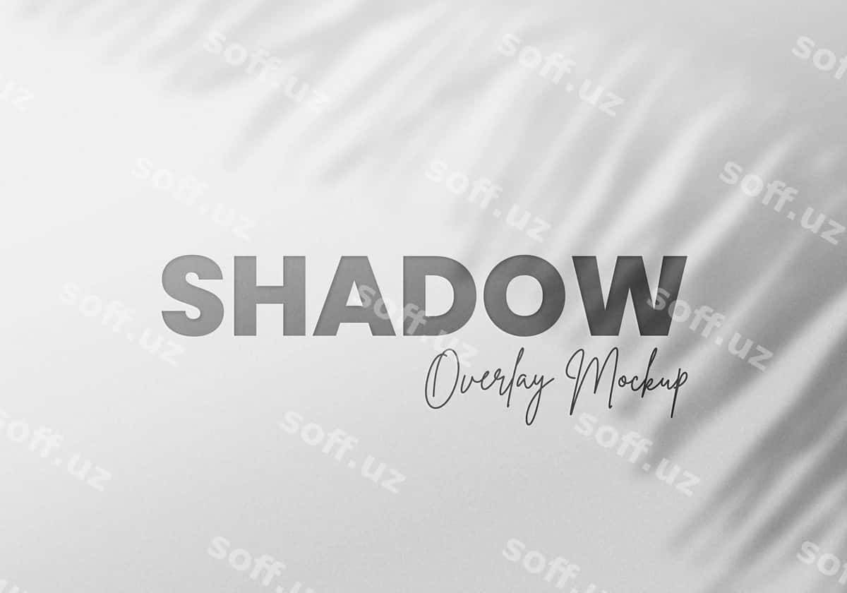 Barglar soyasi ustki qismining maketi | Leaves shadow overlay mockup 1