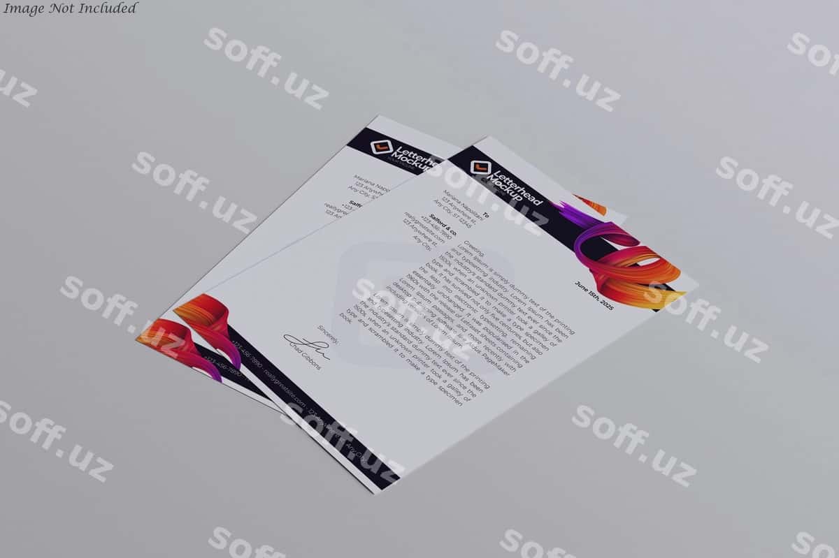 Xat varag'i maketi | Letterhead mockup 1