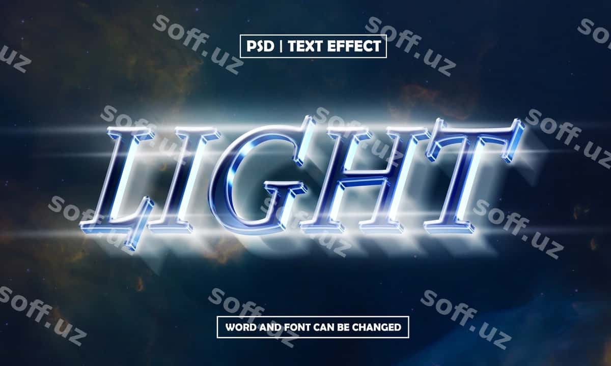 Yengil 3D tahrirlanadigan matn effekti | Light 3d editable text effect 1
