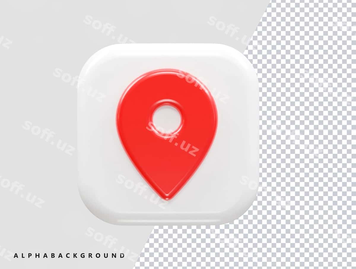 Joylashuv belgisi 3D render vektori | Location icon 3d rendering vector 1
