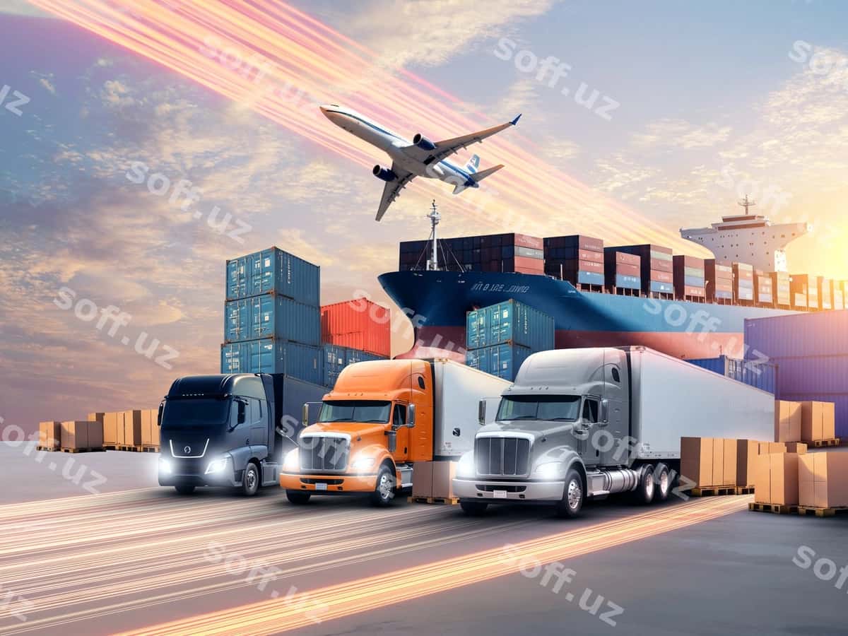 Logistika transportlar kollaj dizayni | Logistics transports collage design 1