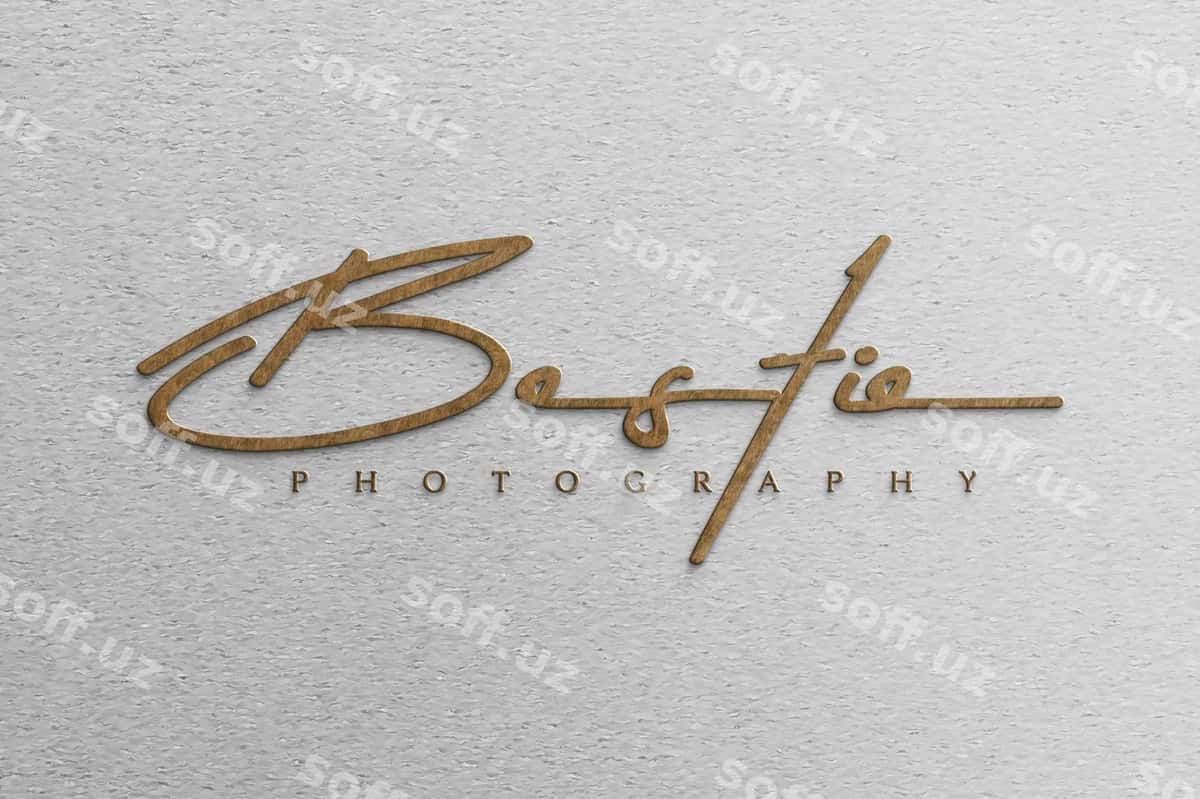 Logo mockup uch oʻlchovli | Logo mockup 3d 1