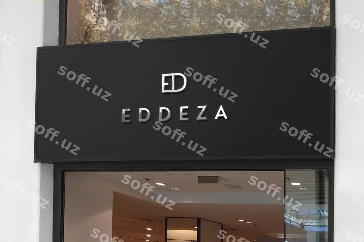 Logotip namunasi qora hasharot fassad belgisi | Logo mockup black luxury facade sign 1