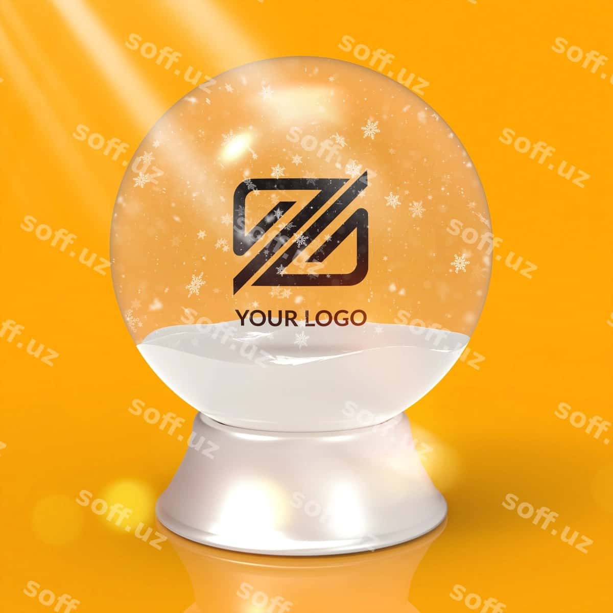 Logo namuna Yangi yil Qar qulagi ajraltirilgan | Logo mockup christmas snowball isolated 1