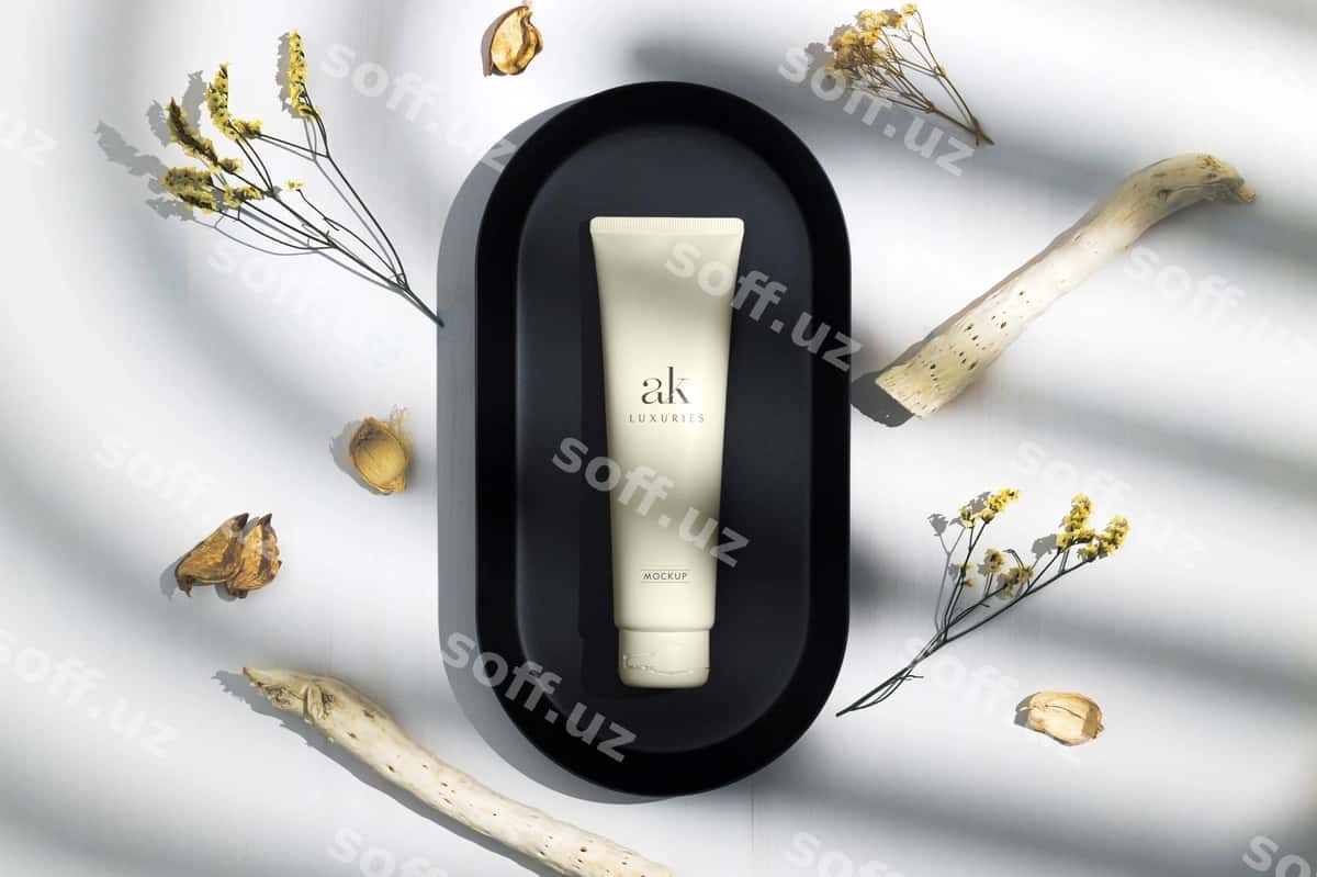 Logo namuna kozmetik krem tube | Logo mockup cosmetic cream tube 1