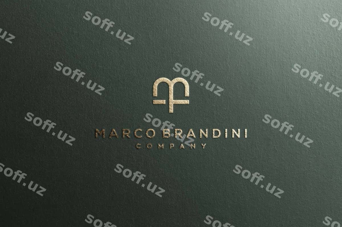 Logo mockup teksturli hasharot oltin | Logo mockup textured luxury gold 1