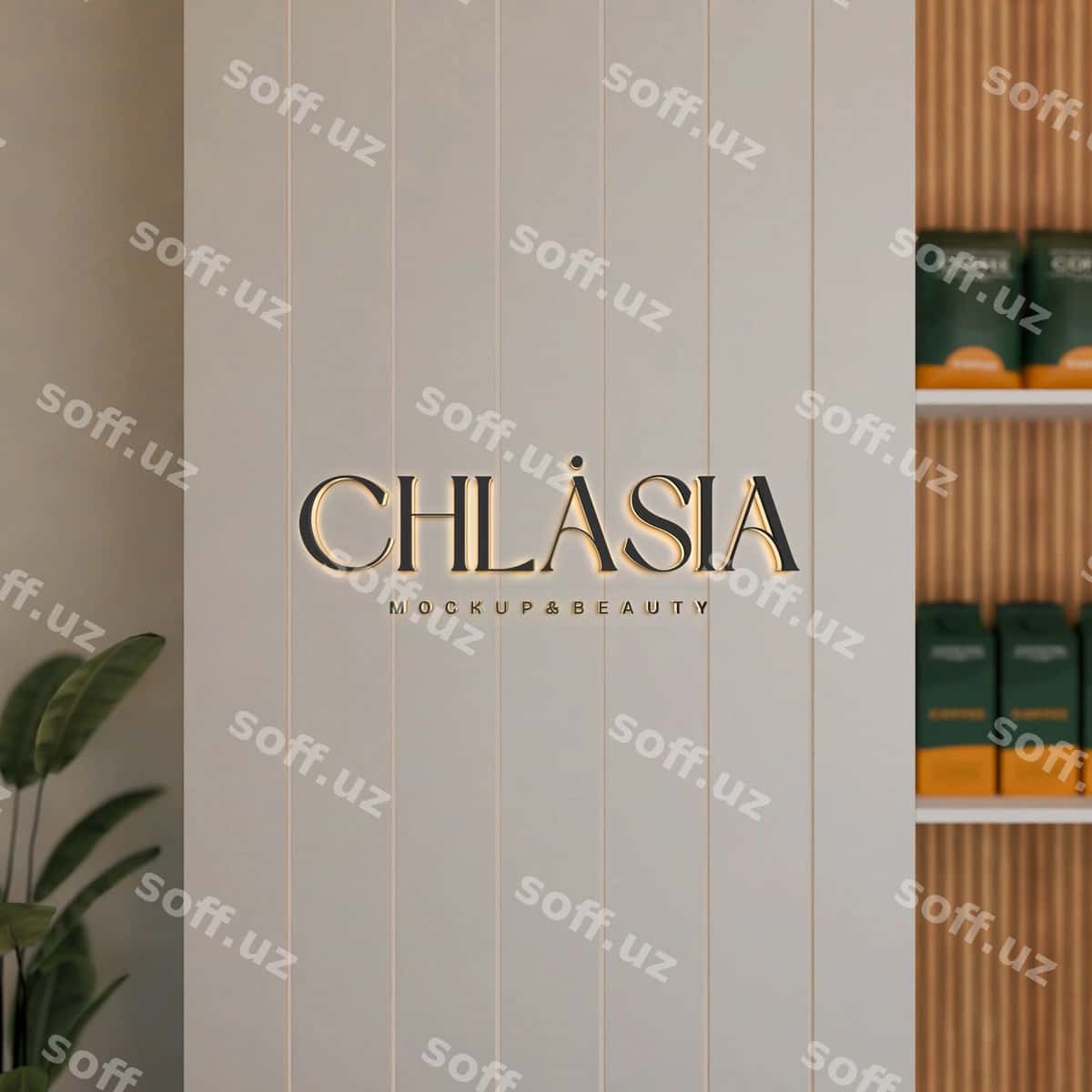 Logotip mockup devor belgisi | Logo mockup wall sign 1