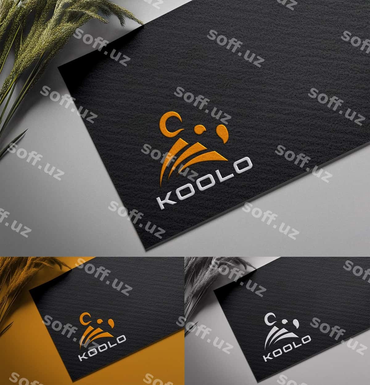 Bozorov bosma logotip namunasi qora varaq | Luxury press logo mockup black paper 1