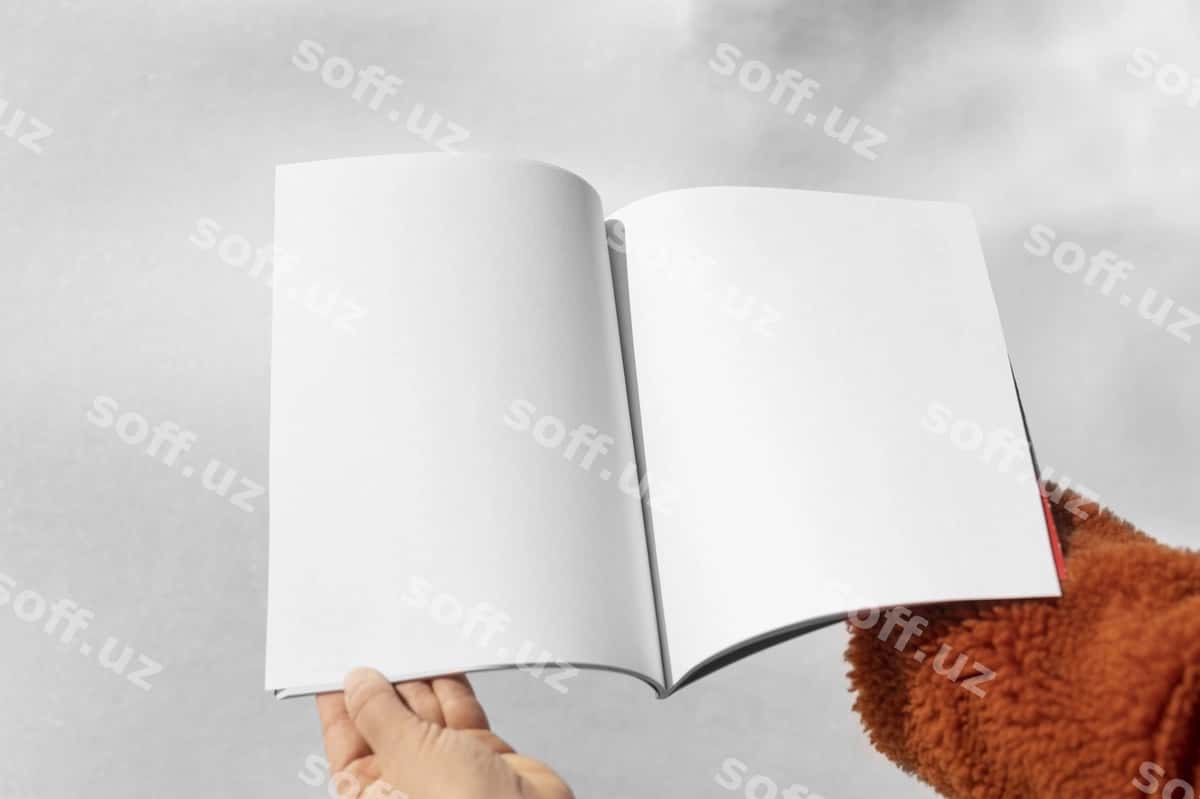Magazin namunasi qol tutgan | Magazine mockup held hand 1