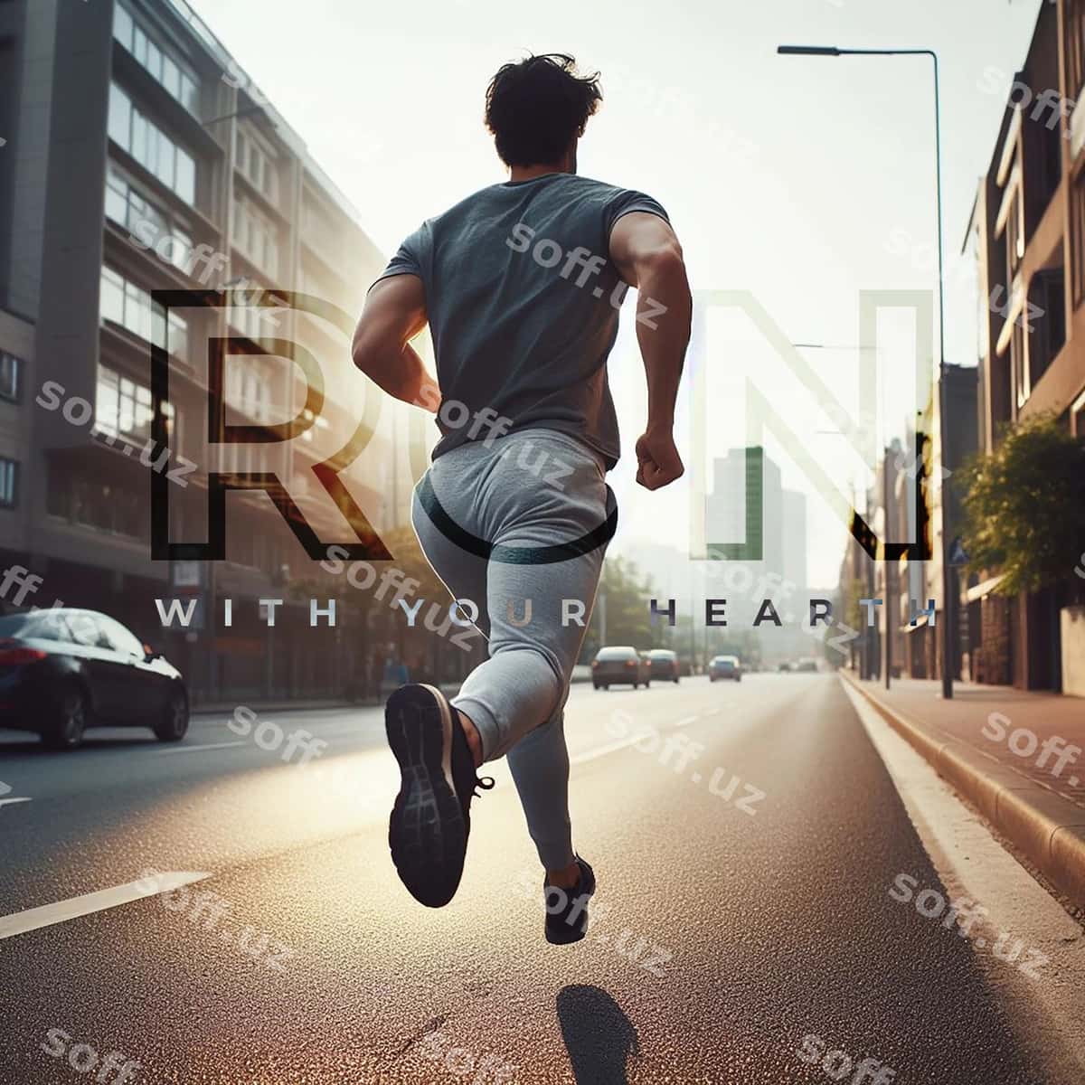 Erkak yug'ilmoqda poster dizayni | Man running poster design 1