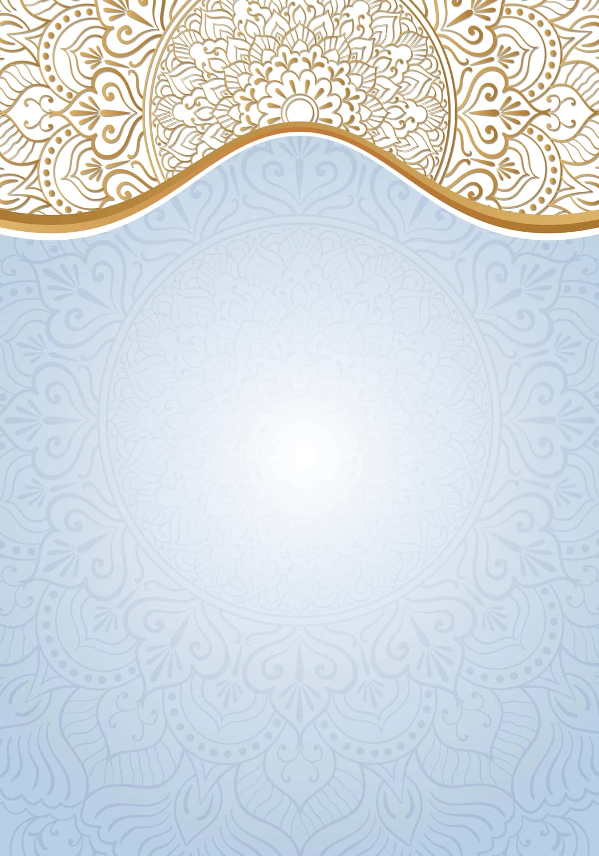 Oltin chegarali islomiy to'y taklifnomasi bilan Mandala fon rasmi | Mandala background with golden border wedding invitation card islamic 1