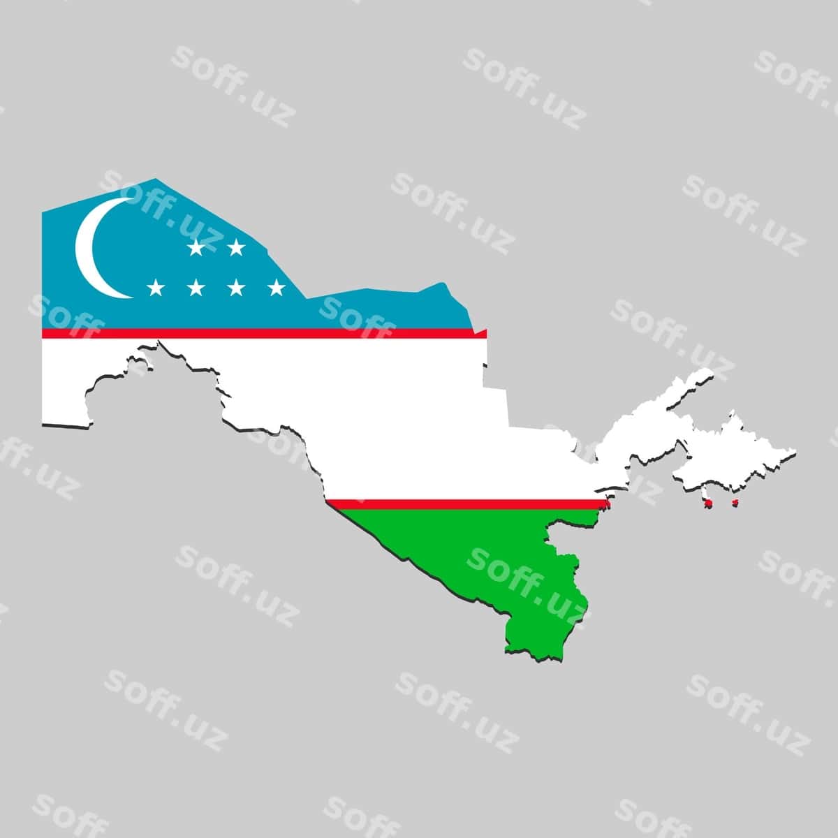 Davlat bayrog'i bilan xaritasi | Map with national flag 1
