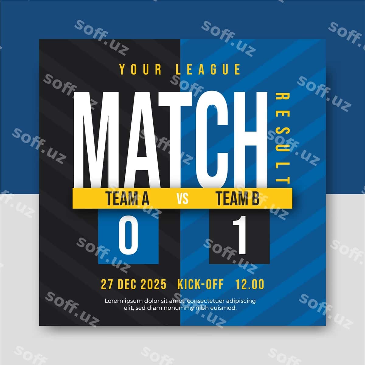 Matc natijasi ijtimoiy tarmoqlardagi post | Match result social media post 1