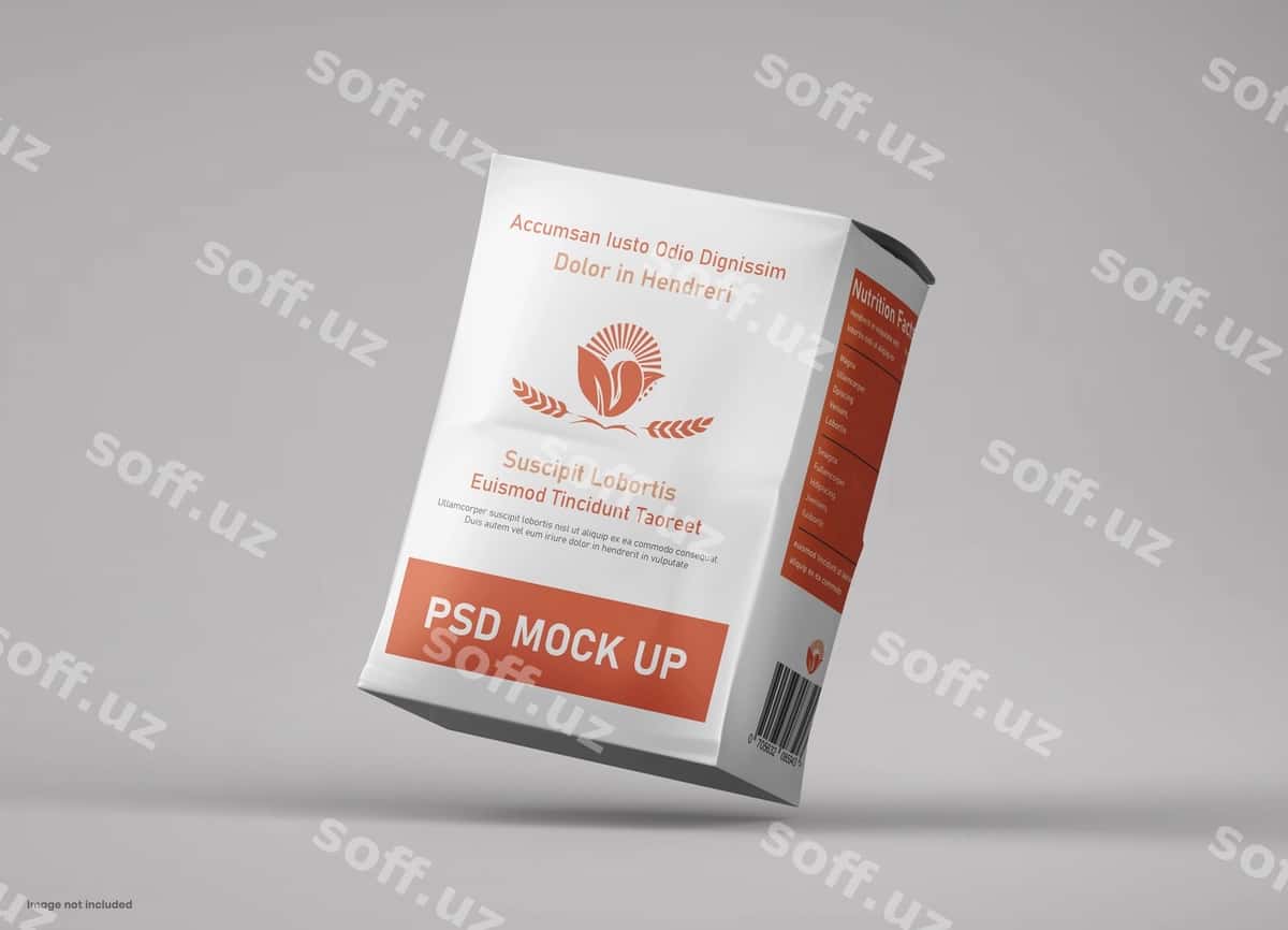 Mat qog'oz un qutisi paket namunasi | Matte paper flour bag package mockup 1