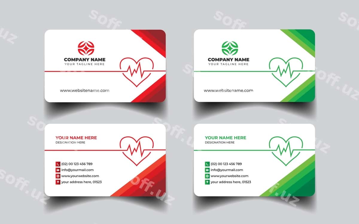 Tibbiy biznes-karta dizayni | Medical business card design 1