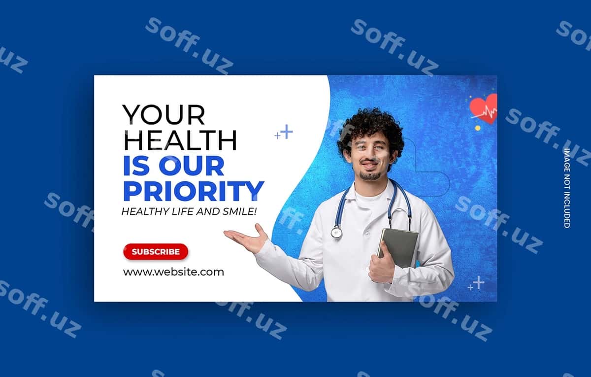 Tibbiy sog'liqni saqlash Youtube miniatyurasi | Medical healthcare youtube thumbnail 1