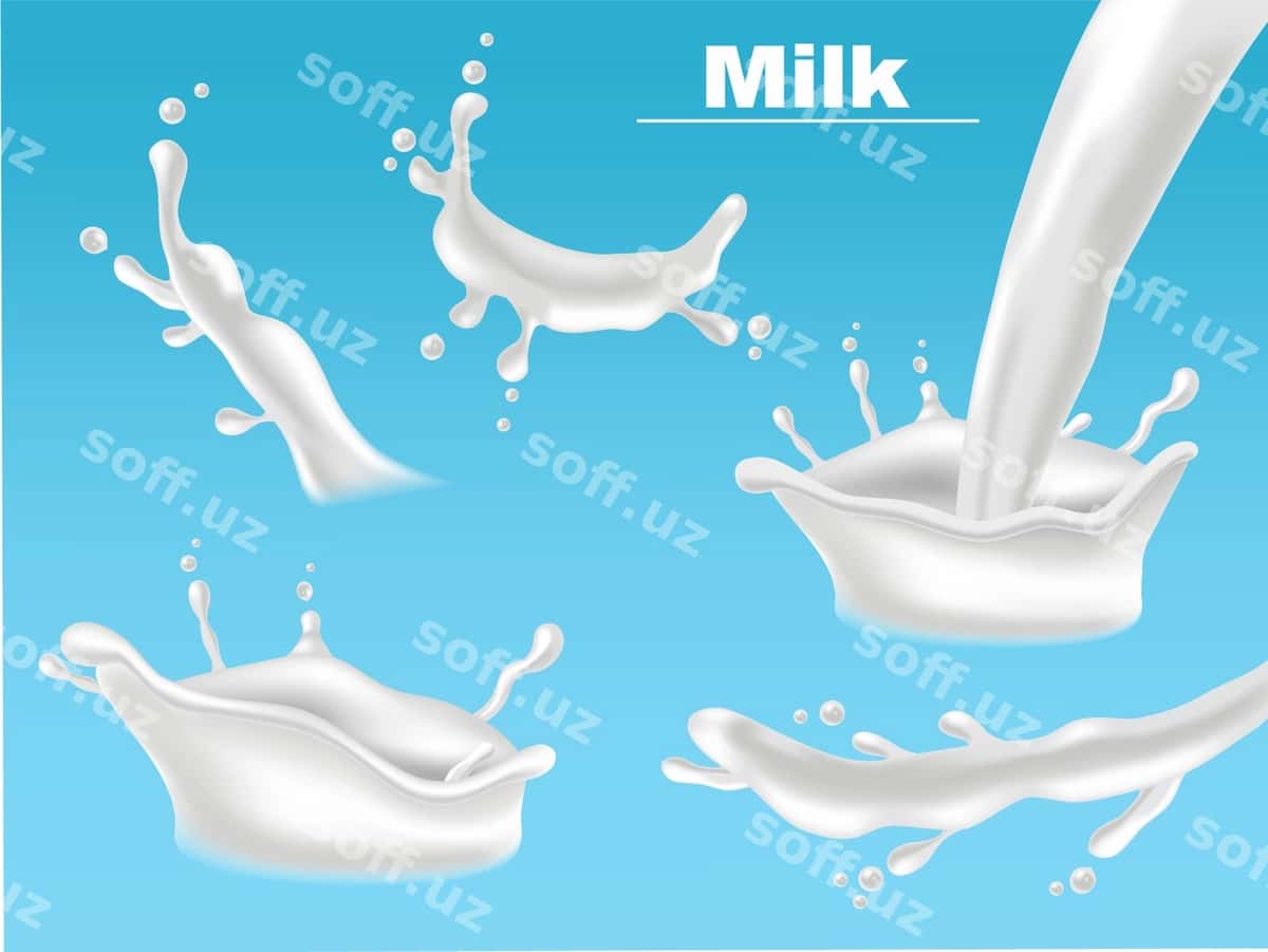 Sut binafsha effektlar to'plami | Milk splash effects collection 1