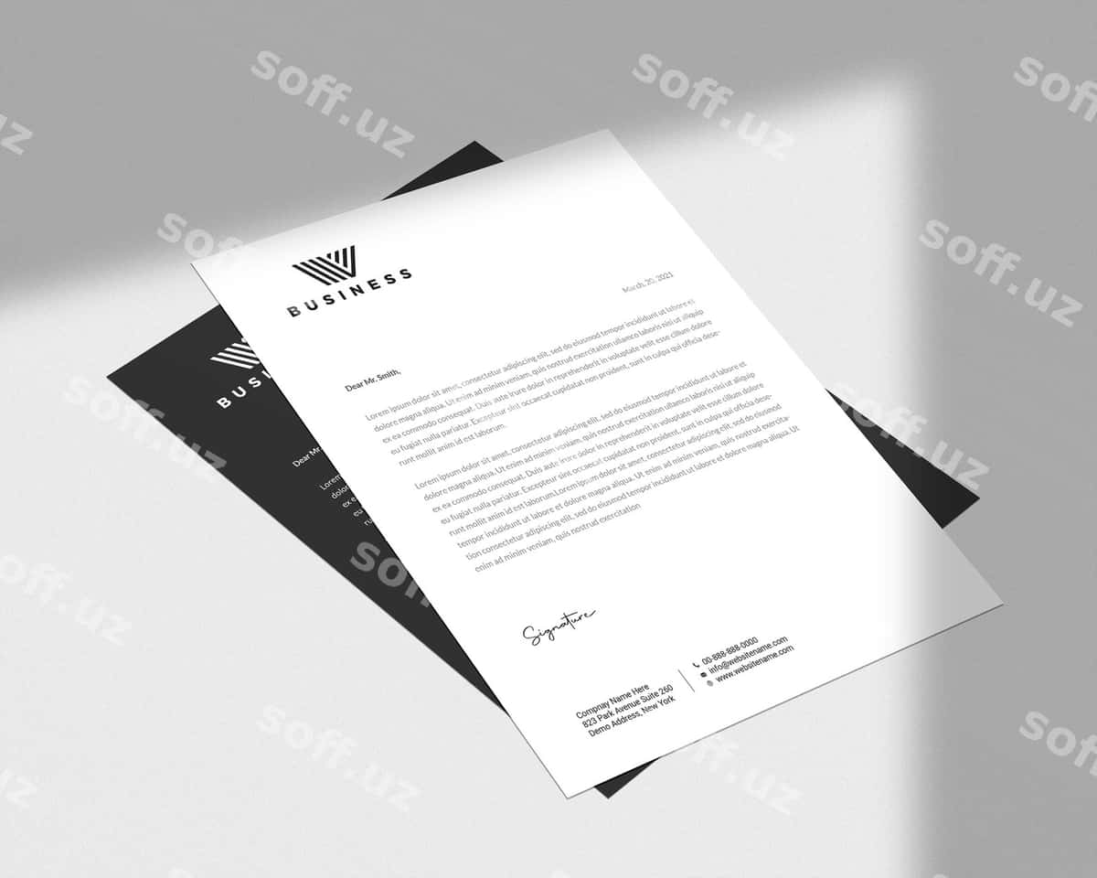 Minimal flyer xat sarlavhasi mockup | Minimal flyer letterhead mockup 1