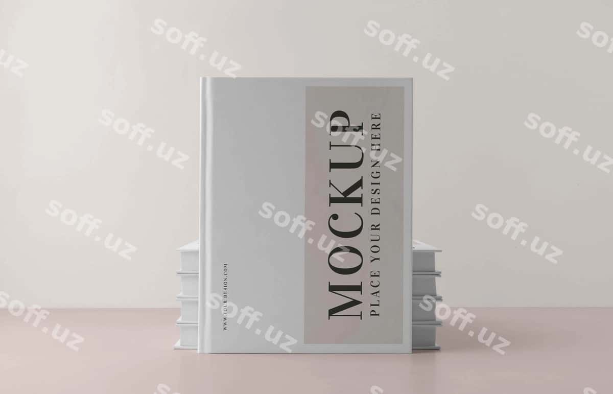 Minimal mockup kitob tarkibi | Minimal mock up book composition 1