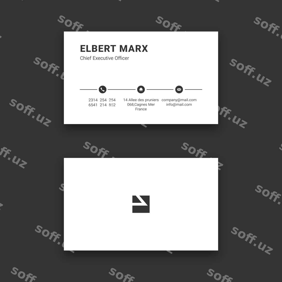 Minimal zamonli vizit karta | Minimal modern business card 1