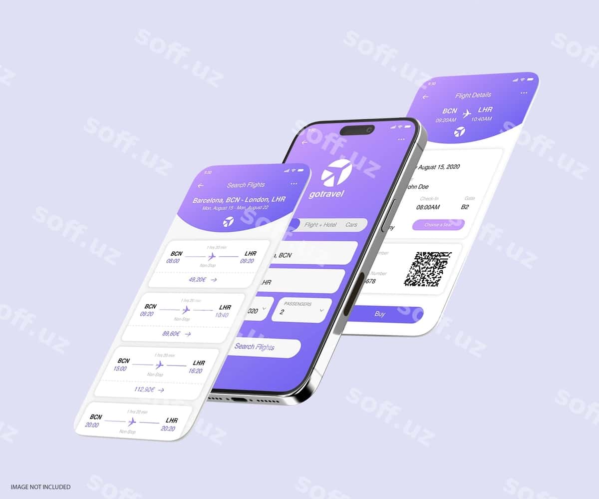 Mobil ilova ekran mockup | Mobile app screen mockup 1