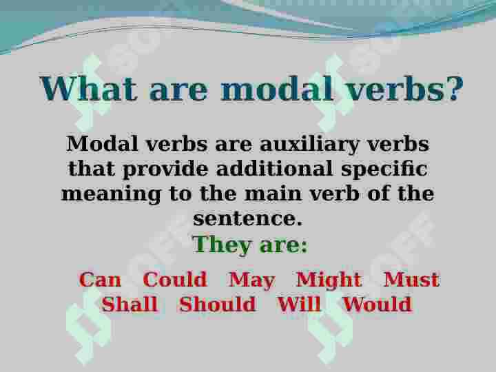 Modal verbs Modal fe'llar 2