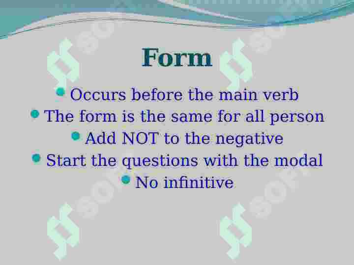 Modal verbs Modal fe'llar 5