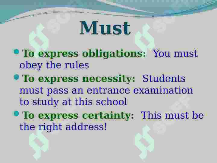 Modal verbs Modal fe'llar 8