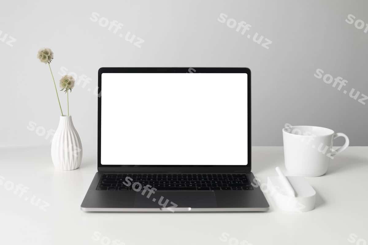 Zamonaviy noutbukning maketi | Modern laptop mock up arrangement 1