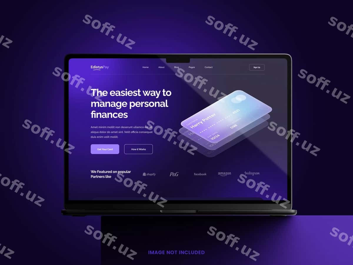 Zamonaviy noutbuk ekrani mockupi | Modern laptop screen mockup 1
