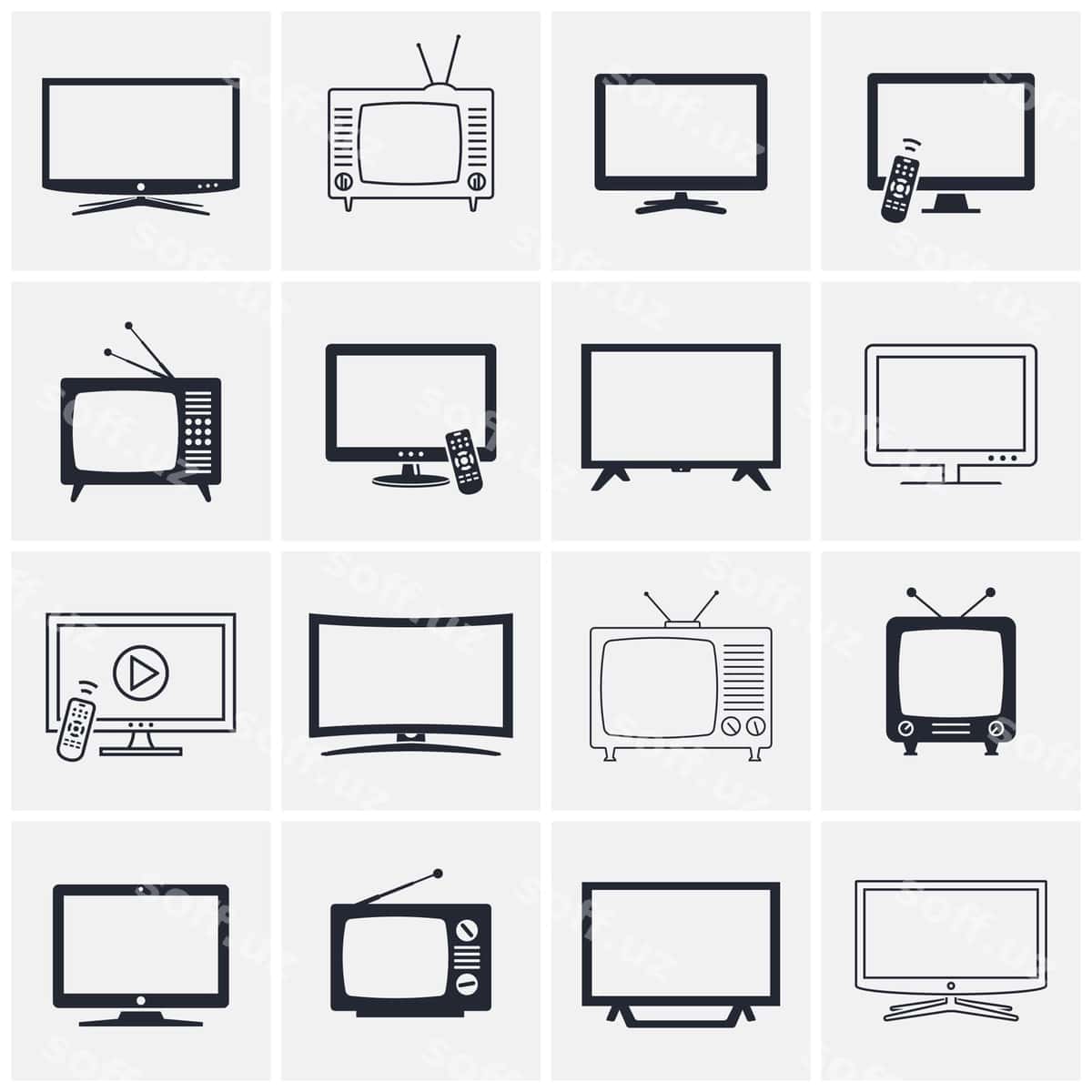 Zamonaviy retro TV ikonkalar | Modern retro tv icons 1