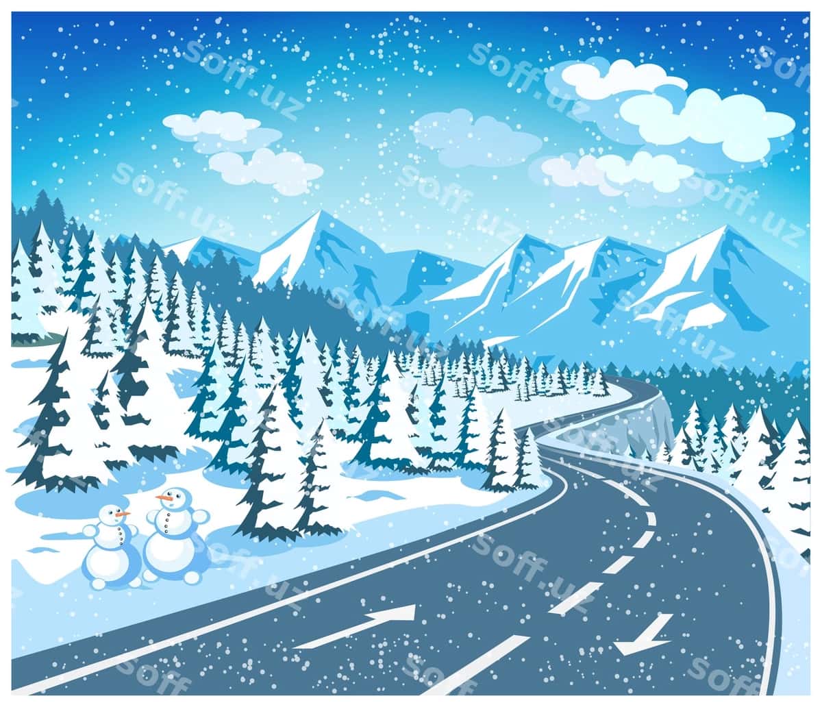 To'pka landshtasi qishda | Mountain landscape winter 1