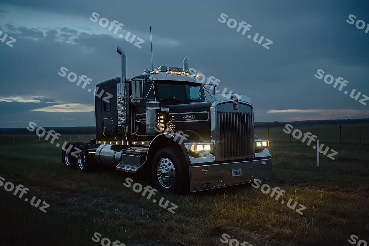 Harakatlanuvchi yuk mashinasi alacakaranlık avtomagistrali | Moving truck twilight highway 1