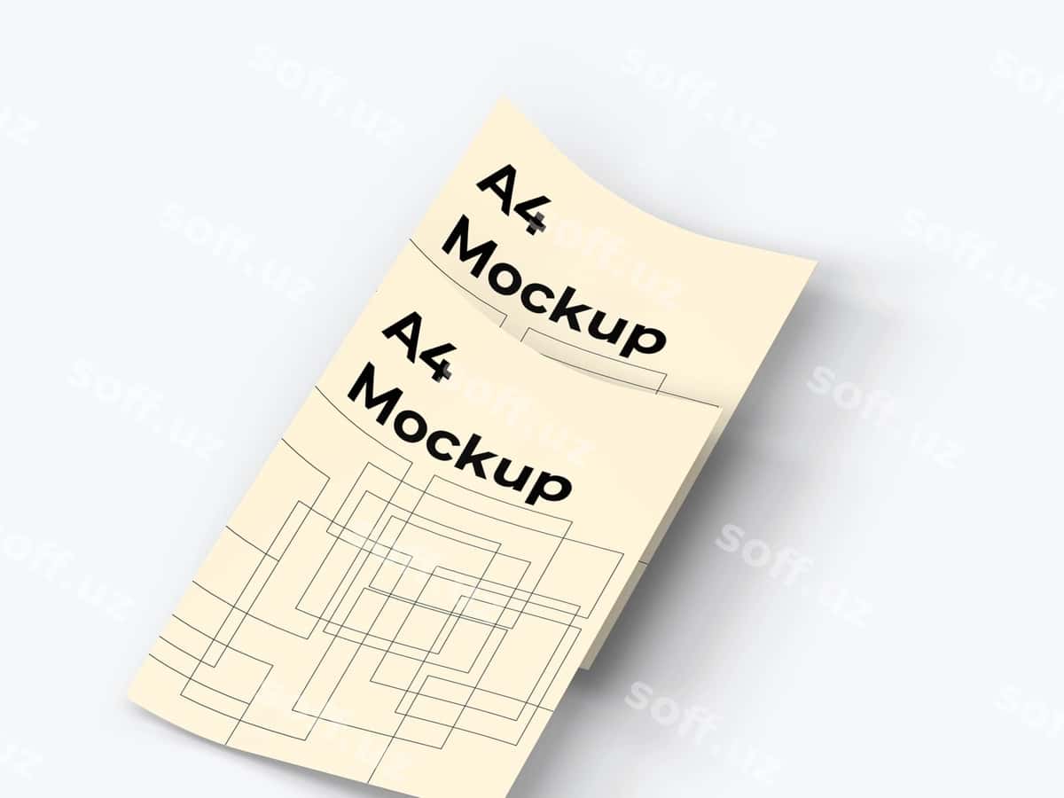 Ko'p maqsadli A4 varaq namunasi | Multipurpose a4 papers mockup 1