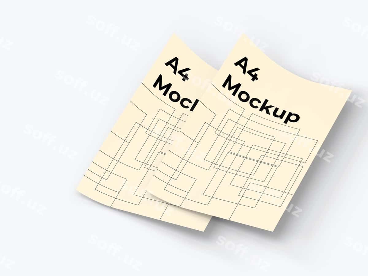 Ko'p maqsadli A4 varaqlari mockup | Multipurpose a4 papers mockup 1