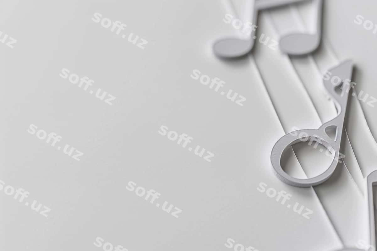 Musiqa belgilari dalg'ali oq fonda | Musical symbols wave white background 1