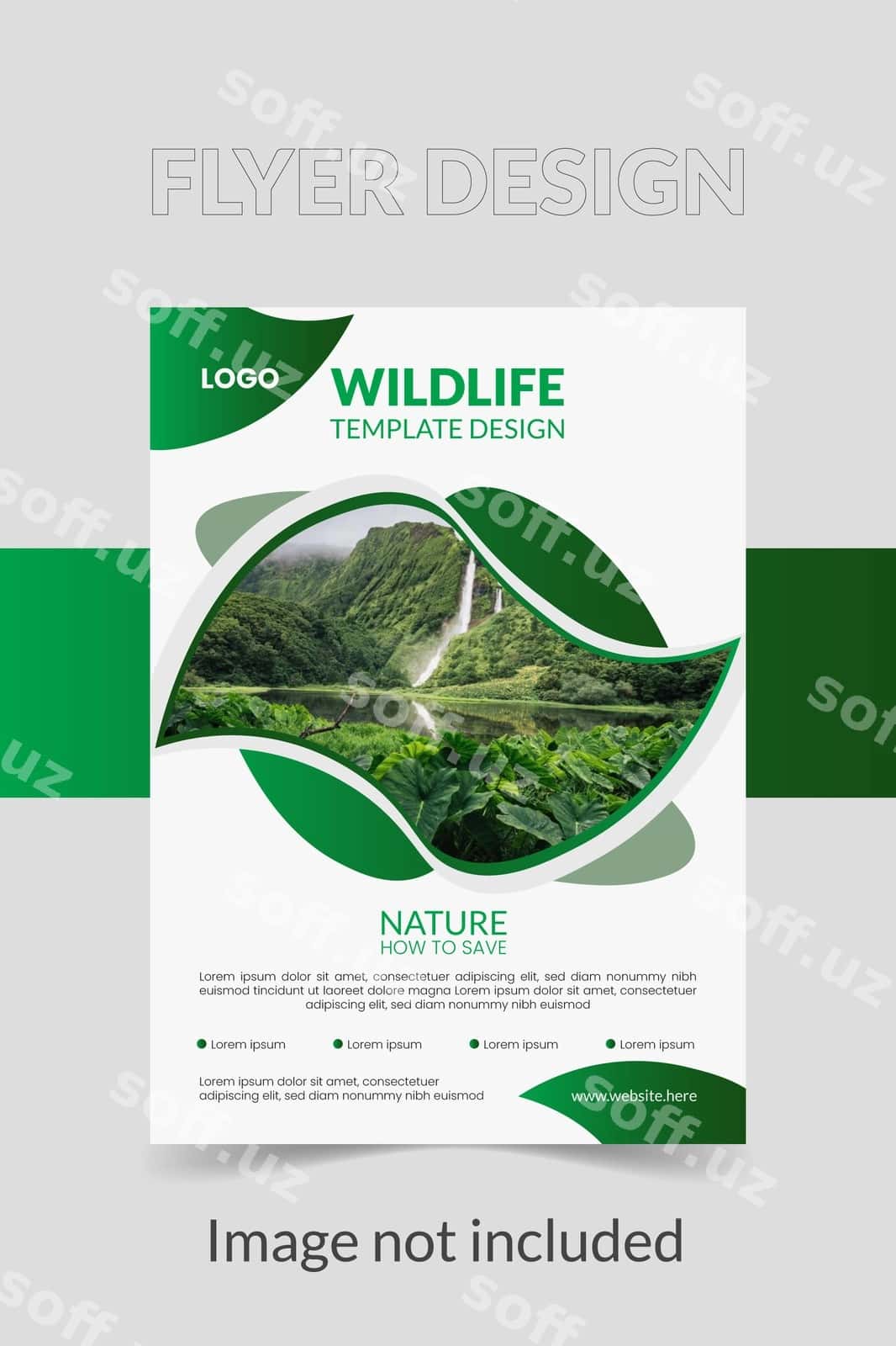 Tabiiy yashil flyer dizayn shabloni | Natural green flyer design template 1