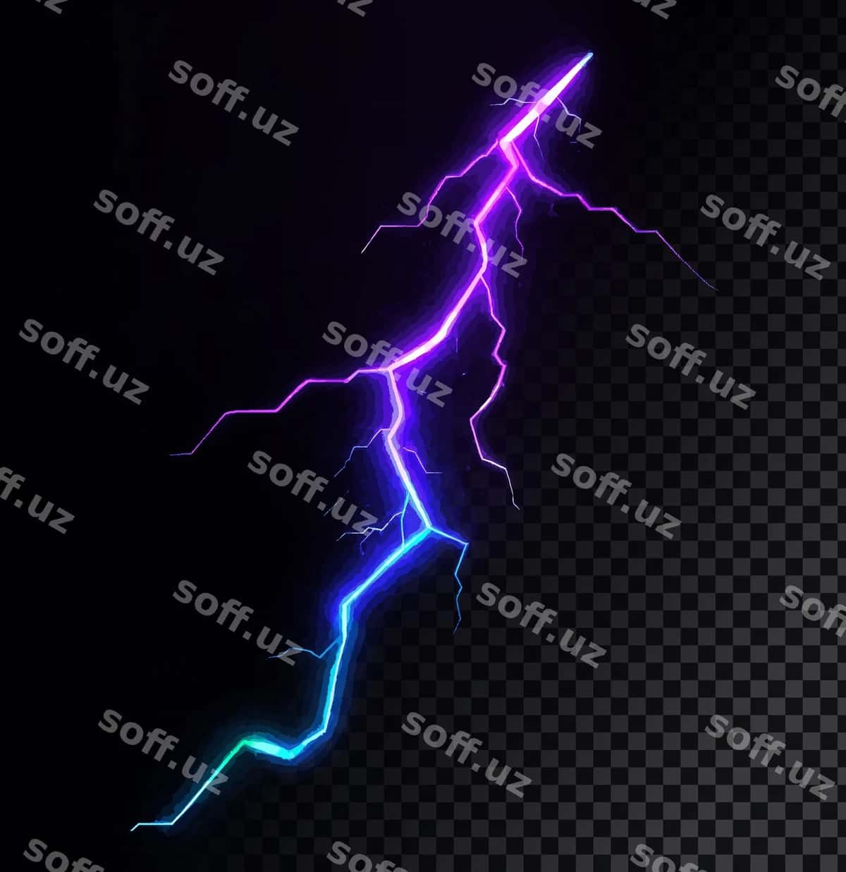 Neon binafsha ko'k chirg'u chizi | Neon purple blue lightning bolt 1