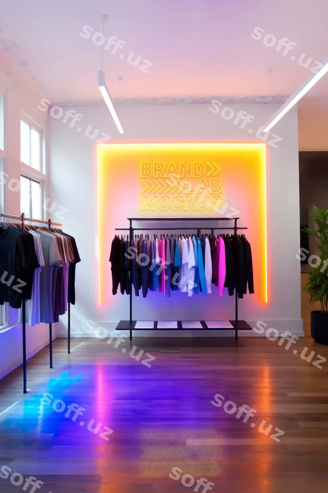 Neon do'kon ichki namuna | Neon store interior mockup 1