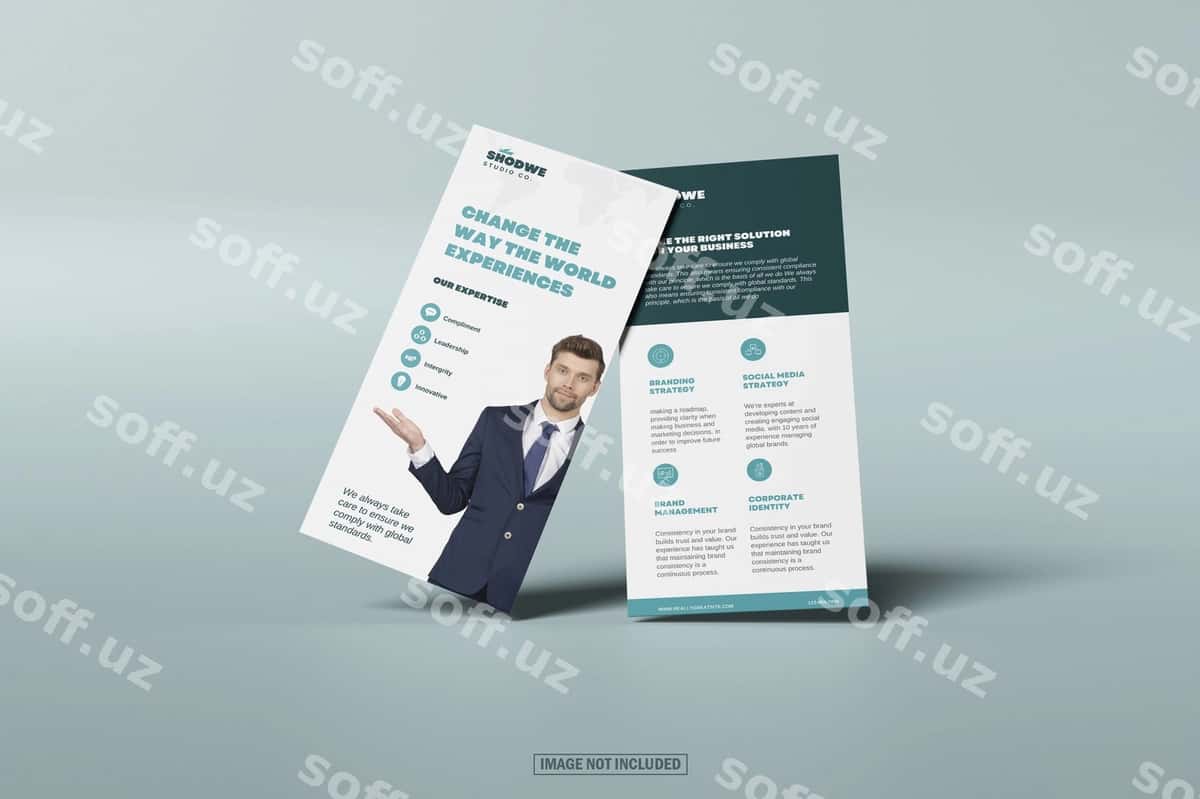 Yangi dl flyer broshyura mockup | New dl flyer brochure mockup 1