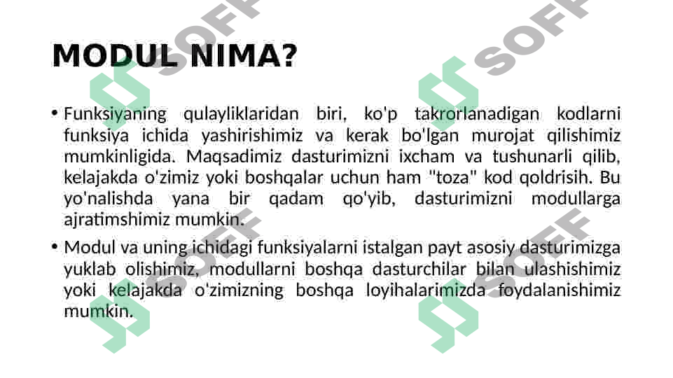 Pythonda modullar(package) bilan ishlash 2