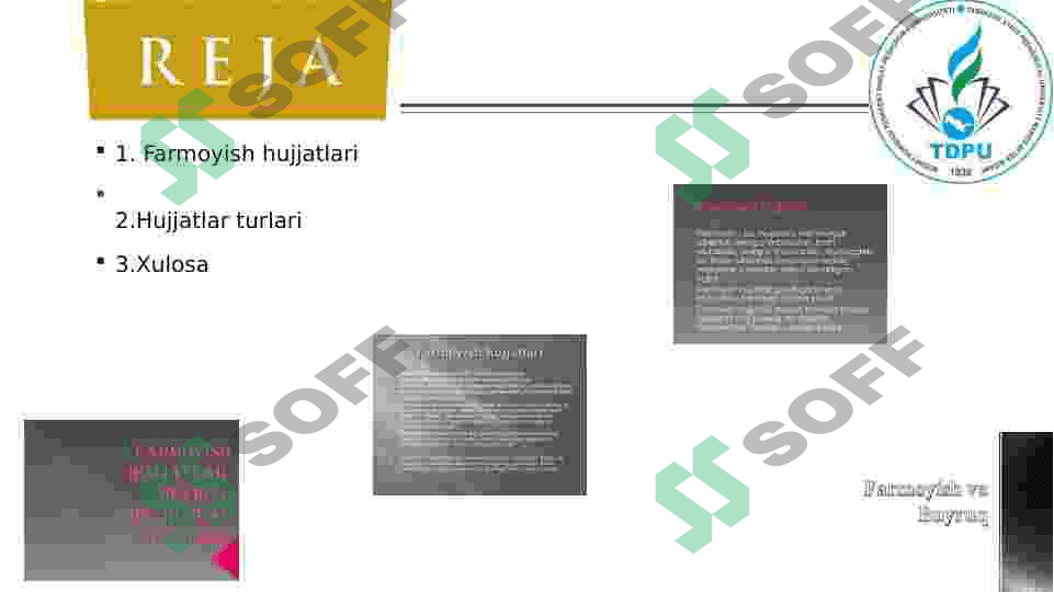 Farmoyish hujjatlari 2