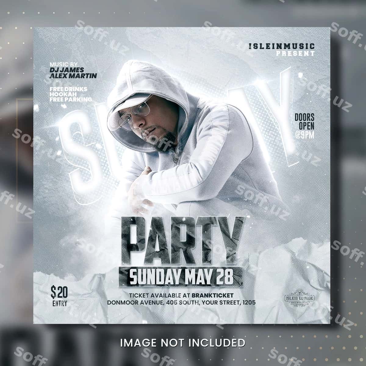 Kecha to'p flyeri | Night party flyer 1