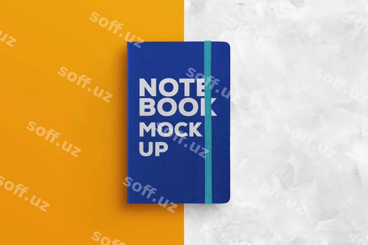 Daftar ko'k namuna | Notebook blue mockup 1