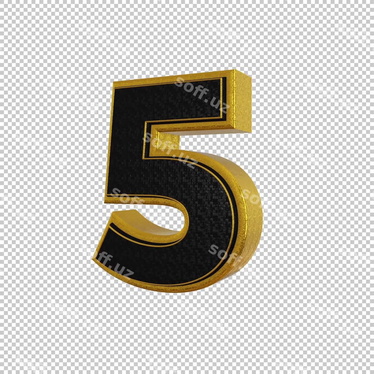 Raqam 5 3D render | Number 5 3d render 1