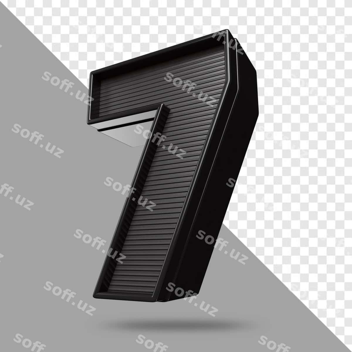 Qora fon bilan 7 raqami | Number 7 with black background 1