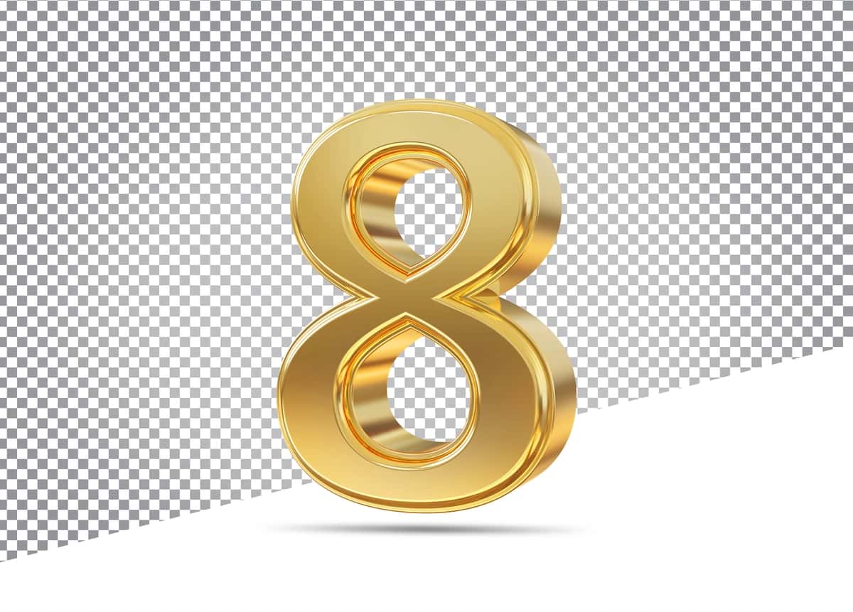 8 raqami oltin 3d | Number 8 golden 3d 1