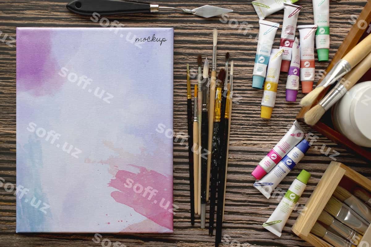 Boya tube mockup | Oil painting tubes mock up 1