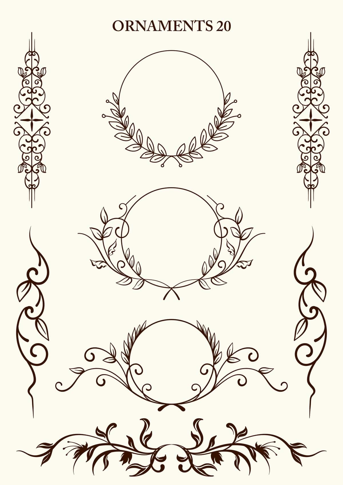 Dekorativ vektor gulli bezaklar | Ornaments decorative vector floral 1