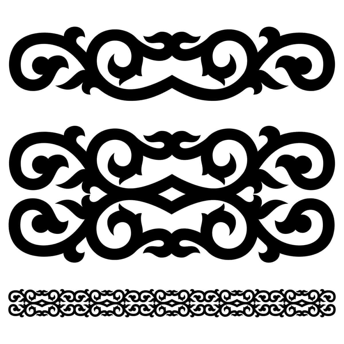 Osiyo vektor bezaklari | Asian vector ornaments 1